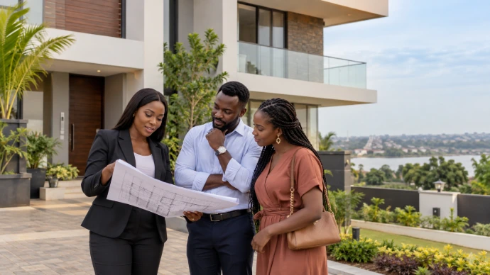 BRAVESTARZS property consultant discussing property plans with clients 