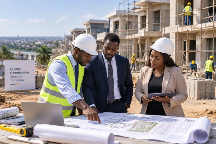 BRAVESTARZS consultants reviewing property development plans in Nigeria 