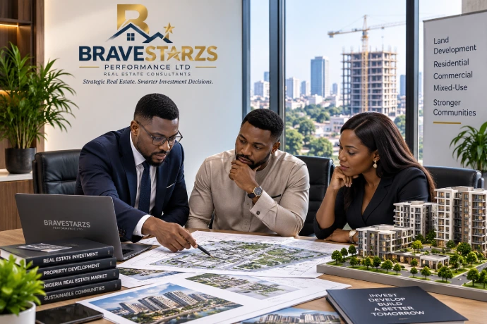 BRAVESTARZS consultant discussing property investment opportunities with clients 
